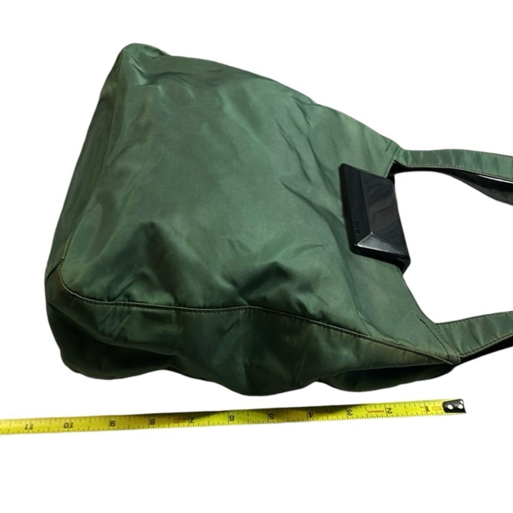 PRADA LUX Emerald/Olive GREEN Tessuto NYLON Lucite Clasp Shoulder 
RARE - Picture 11 of 13